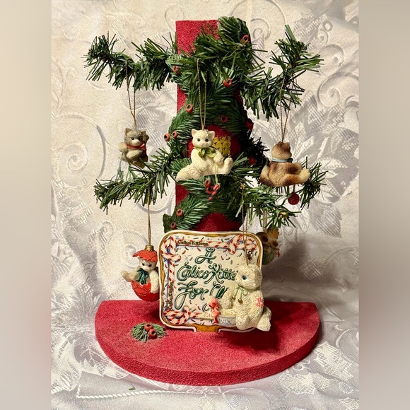 VTG ~ Calico Kittens Tree Stand ~ Set of 6 ~ Collectibles. - Picture 1 of 12